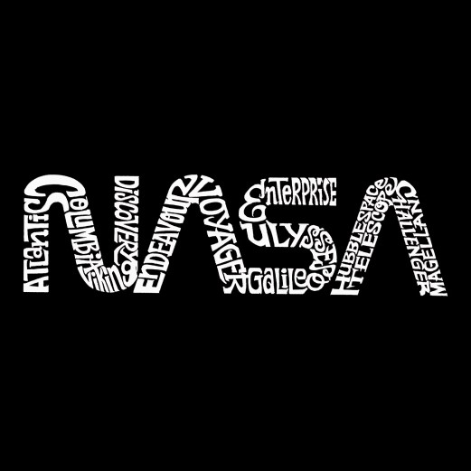 Tee NASA Worm Word Art Small